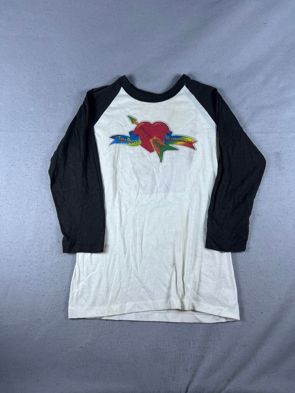 Vintage Tom Petty and the Heartbreakers Baseball Raglan Shirt Mens L Black Cream